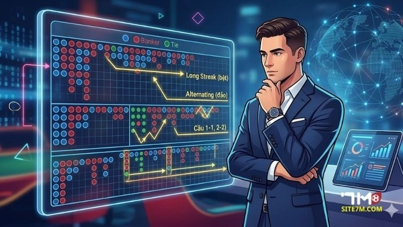 Cách đọc cầu baccarat: Bí kíp chiến thắng từ chuyên gia 7M